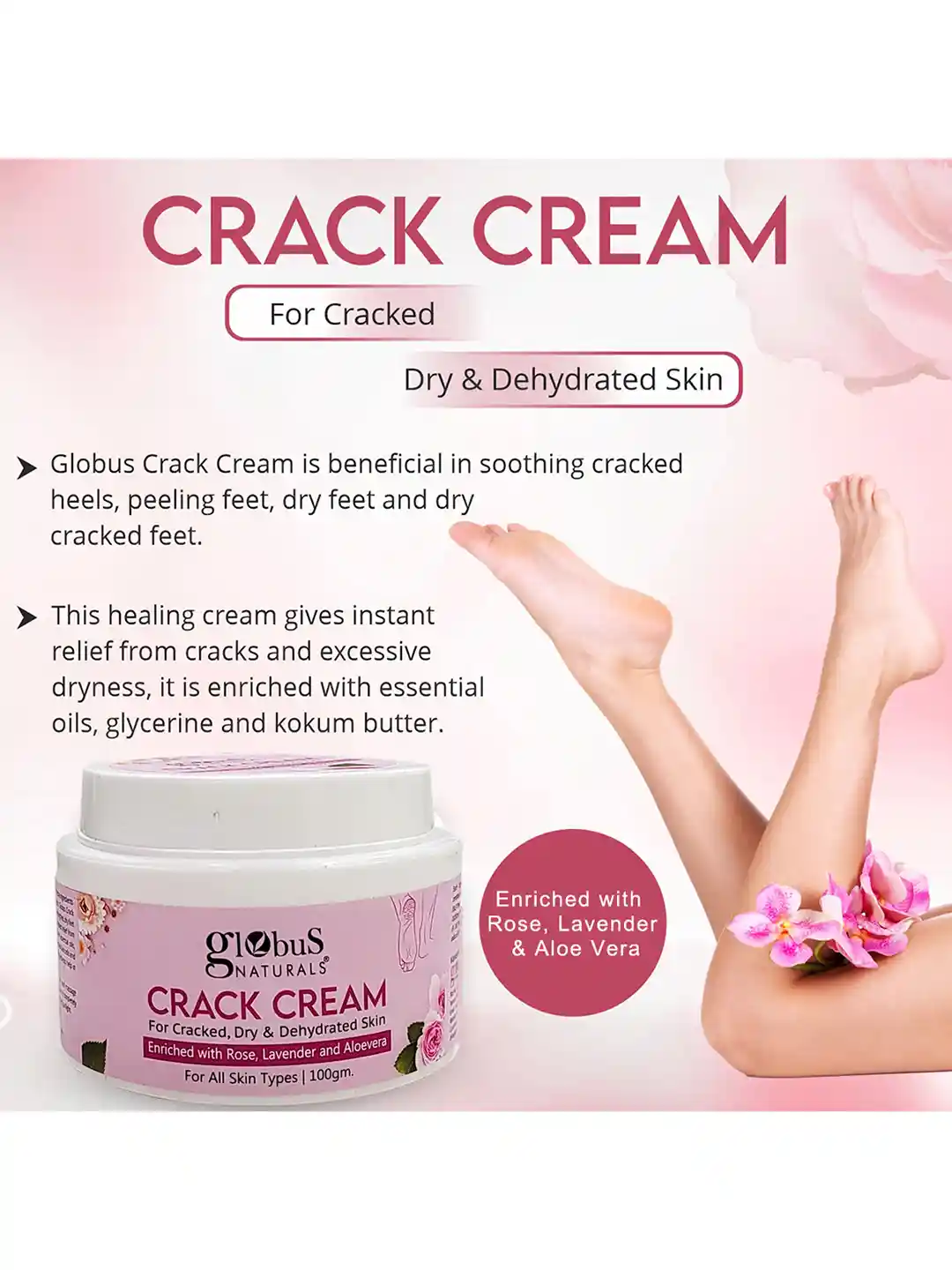 Buy Globus naturals Dry Cracked Heels Feet Crack Cream 100g