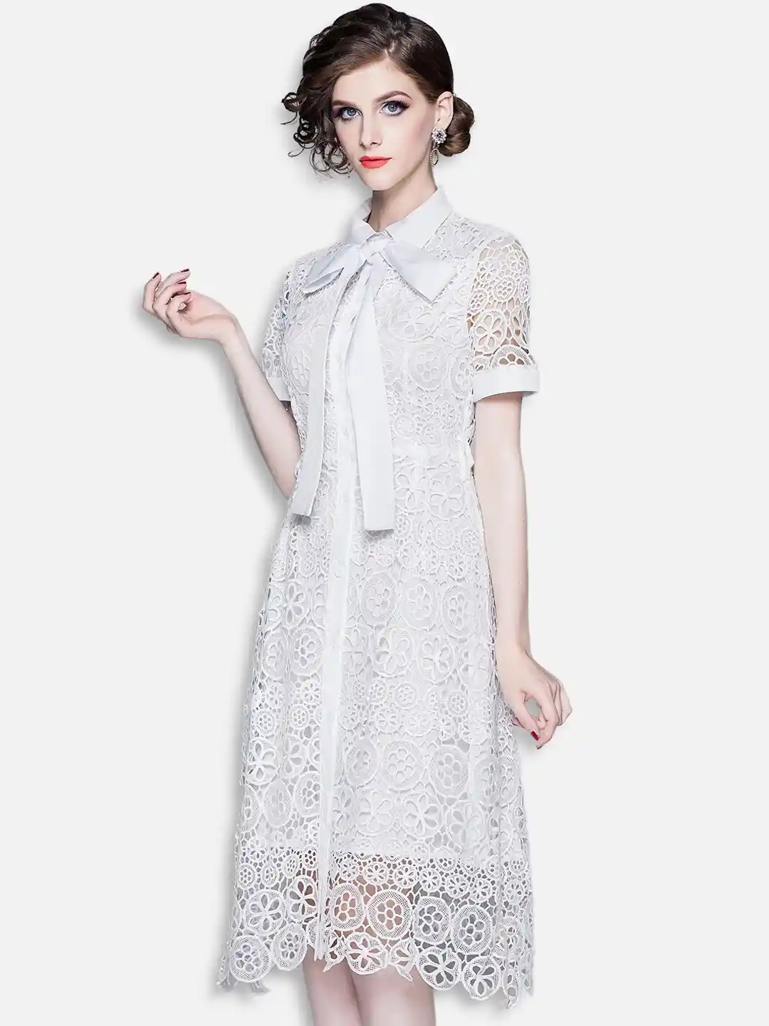 JC Collection Women White Shirt Midi Dress
