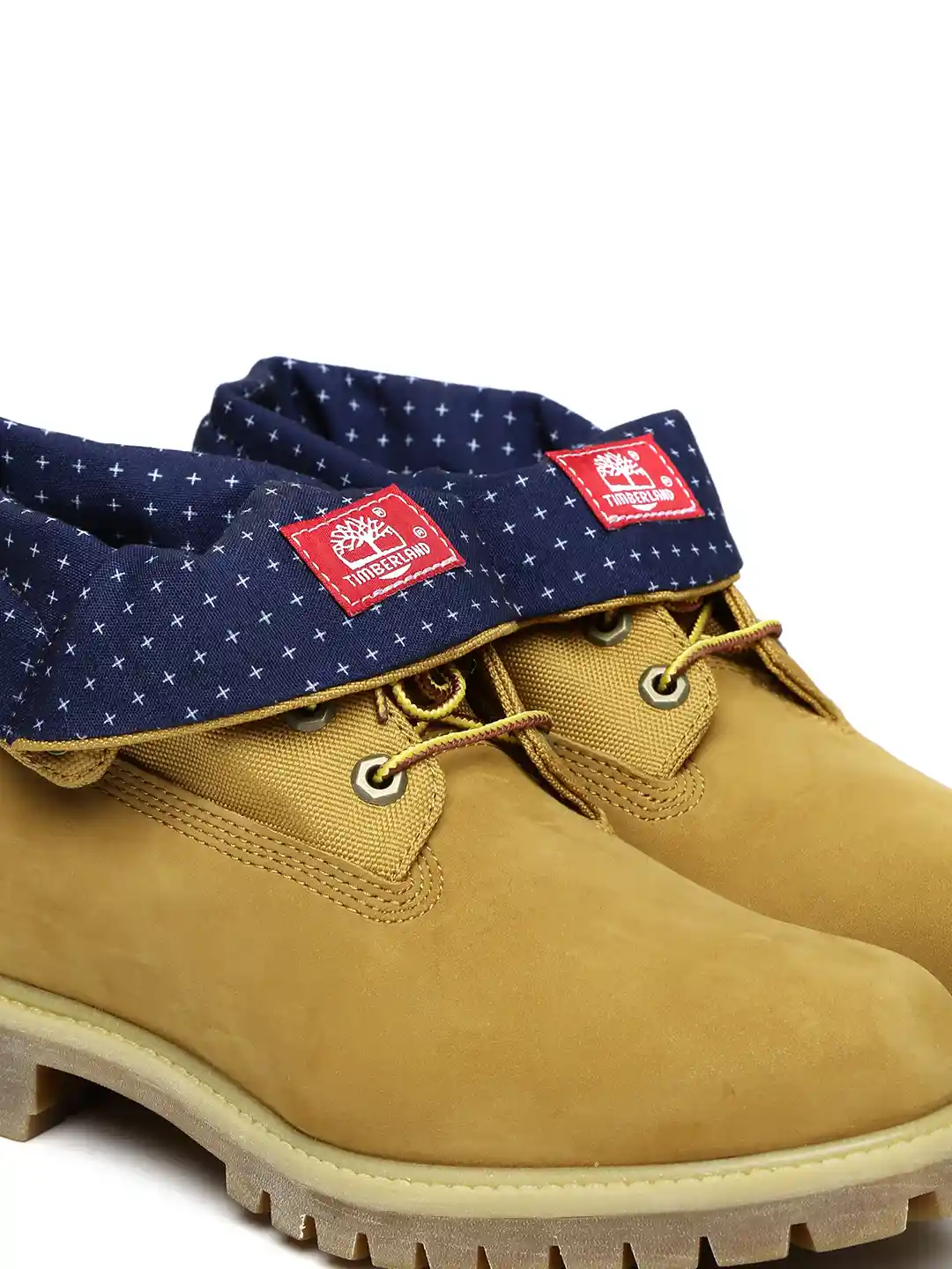 Buy Timberland Men Tan Solid Roll High-Top Flat Boots Boots for