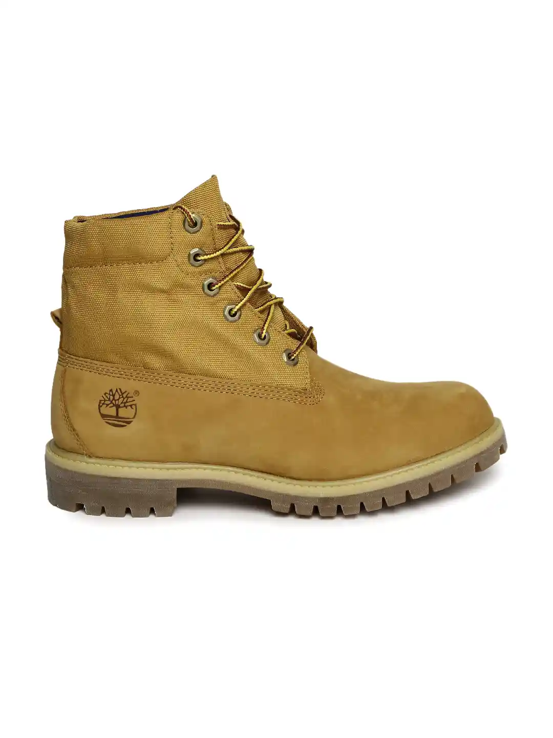 Buy Timberland Men Tan Solid Roll High-Top Flat Boots Boots for
