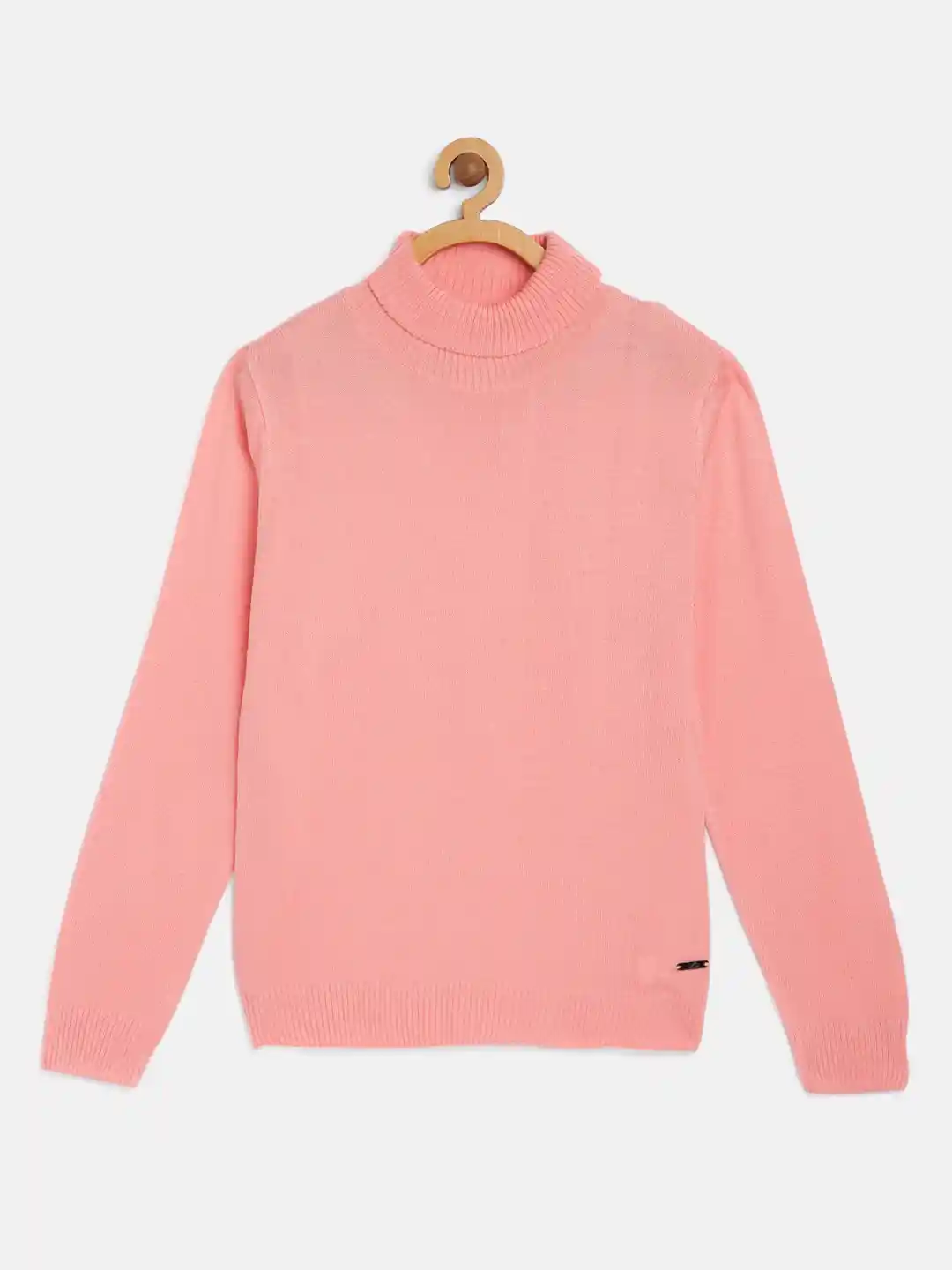 Buy JUSTICE Girls Peach-Coloured Ribbed Acrylic Turtle Neck