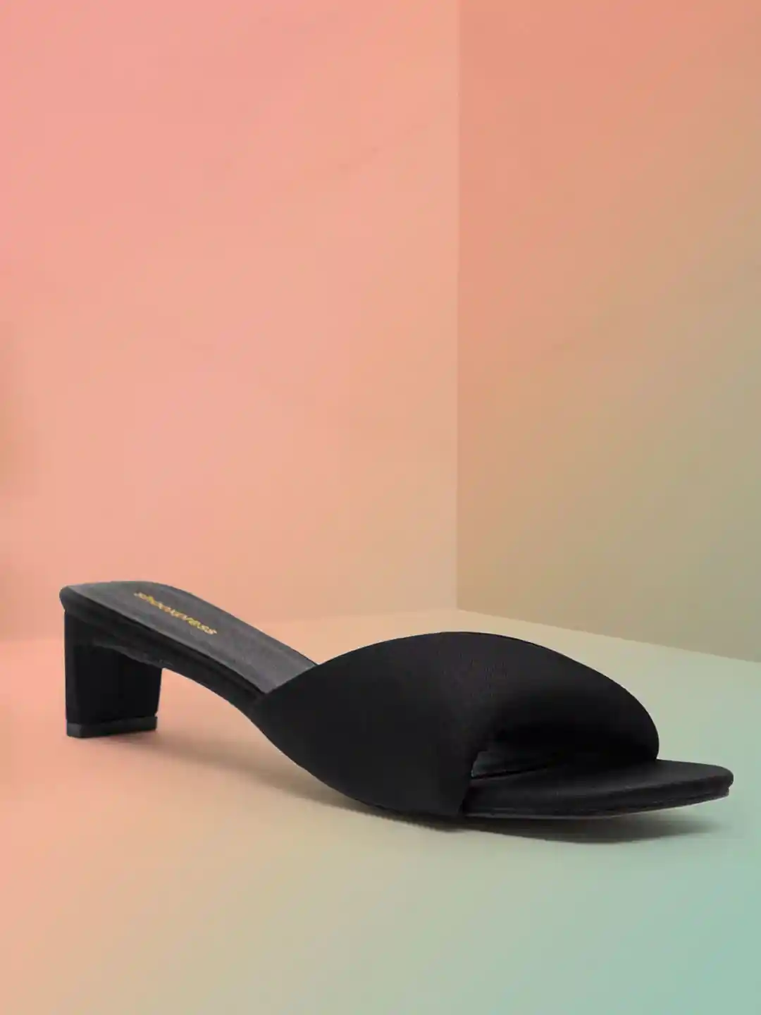 Buy shoexpress Black Open Toe Block Sandals Heels for Women