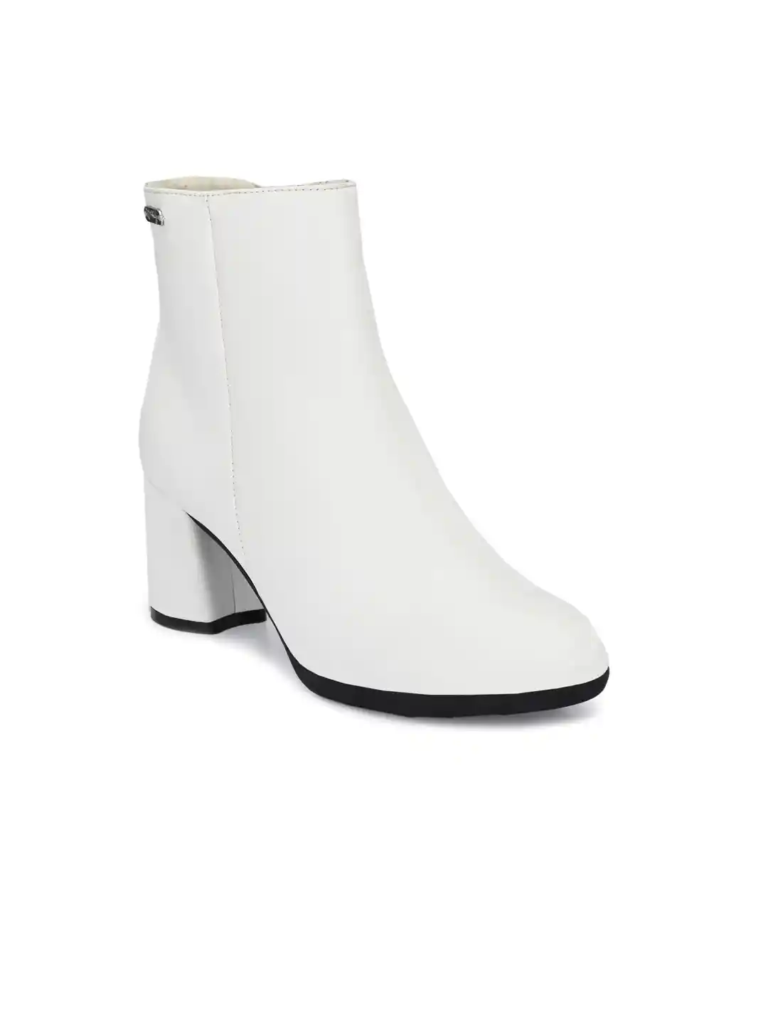 Buy Delize White Party Block Heeled Boots Boots for Women