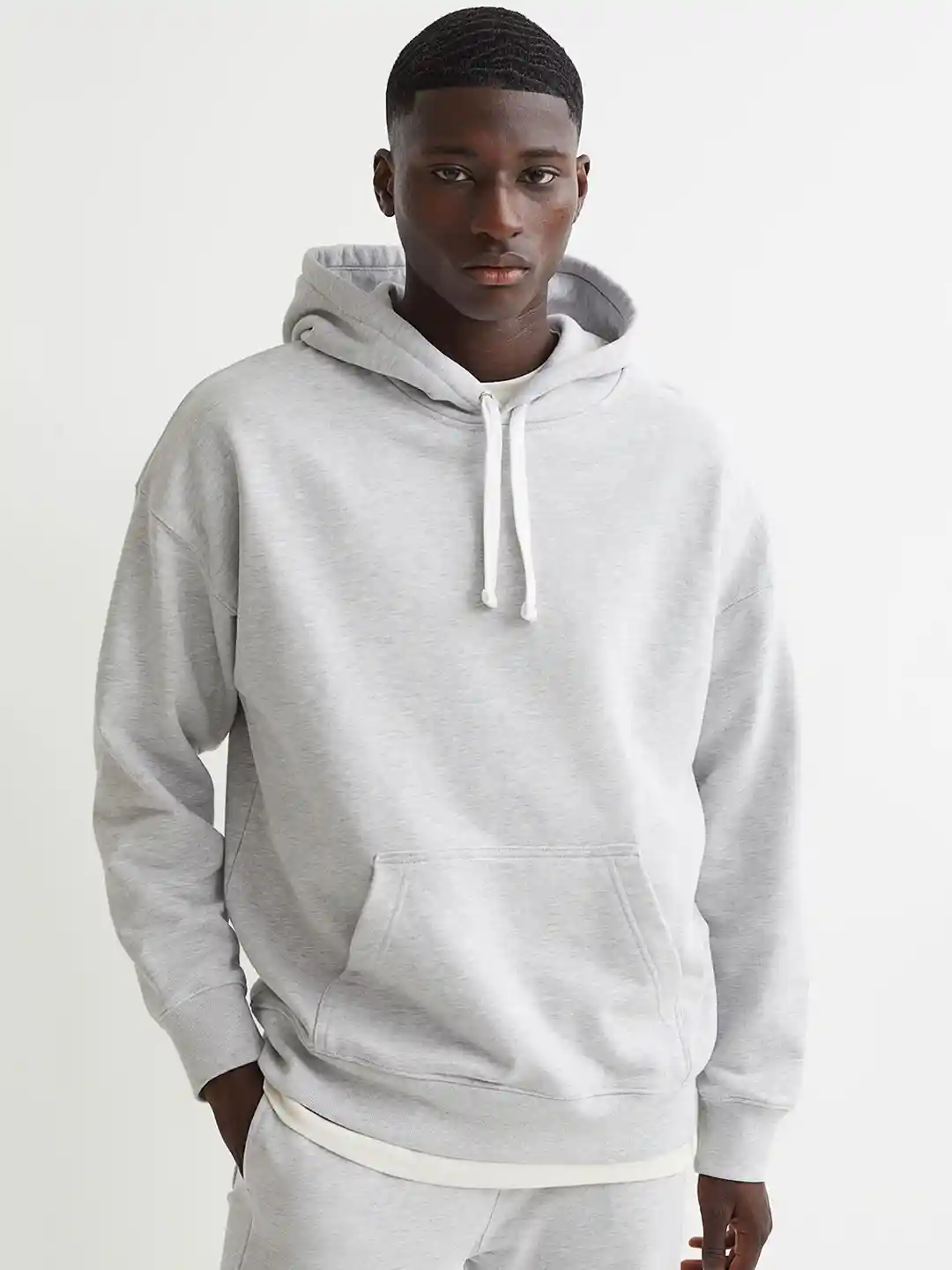 Buy H&M Men Grey Cotton Hoodie Sweatshirts for Men 15611414 Myntra