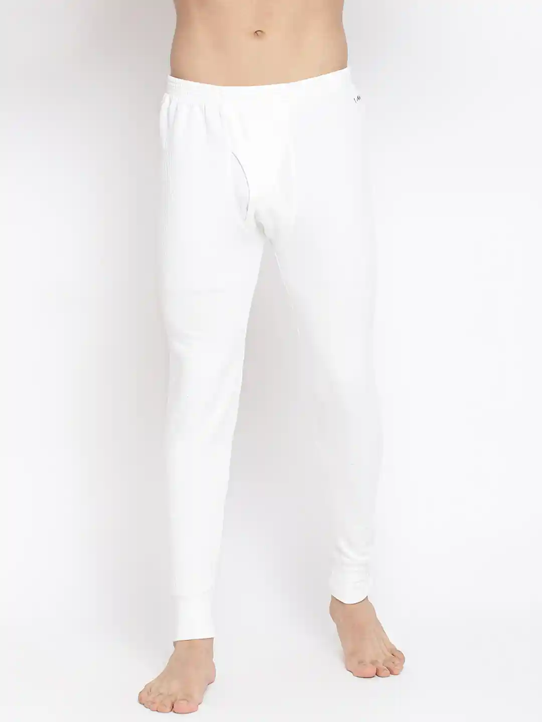 Buy Almo Wear Men White Ribbed Cotton Thermal Pants Thermal