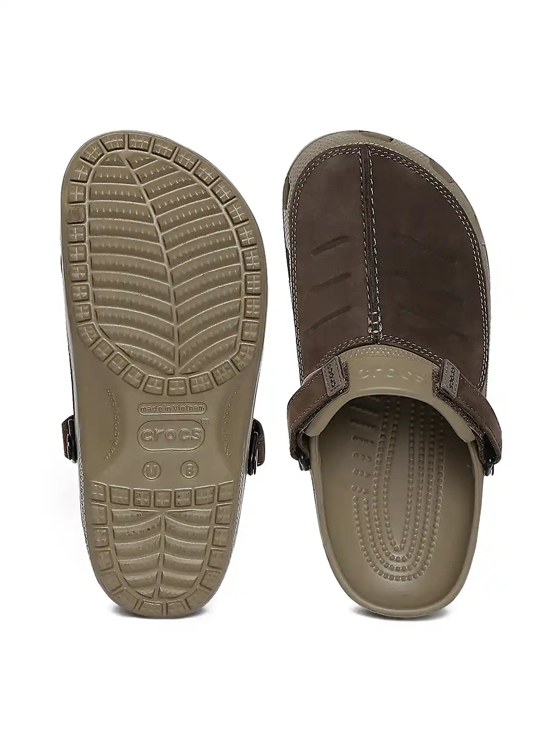 Buy Crocs Men Brown Genuine Leather Clogs Flip Flops for Men