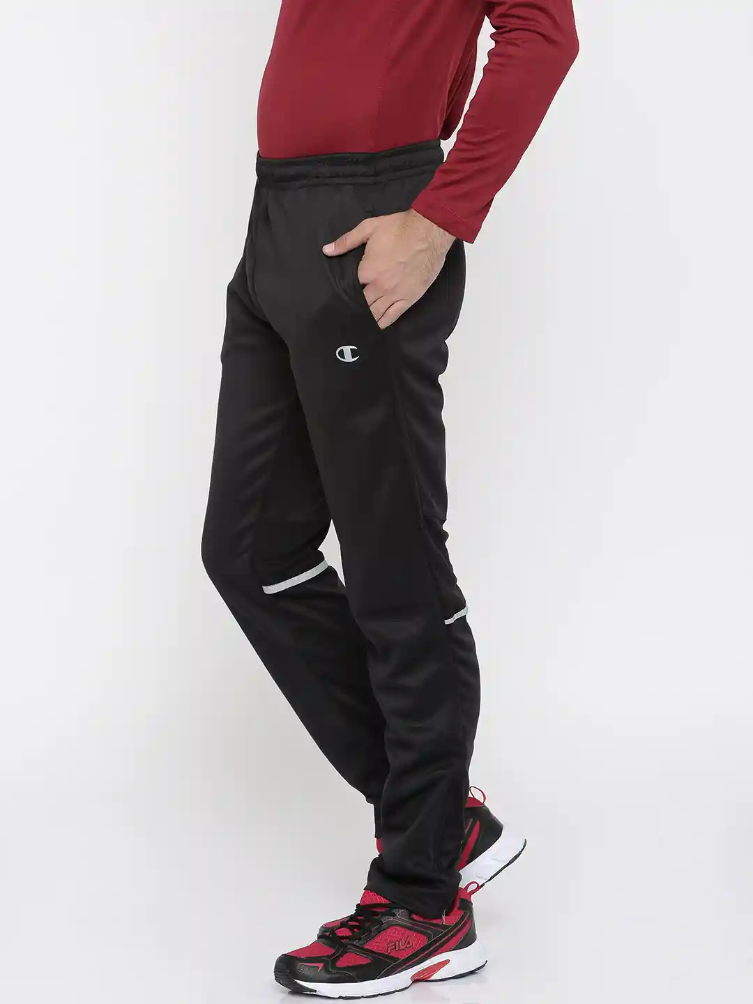 Buy Champion Black Track Pants Track Pants for Men 1562195 Myntra