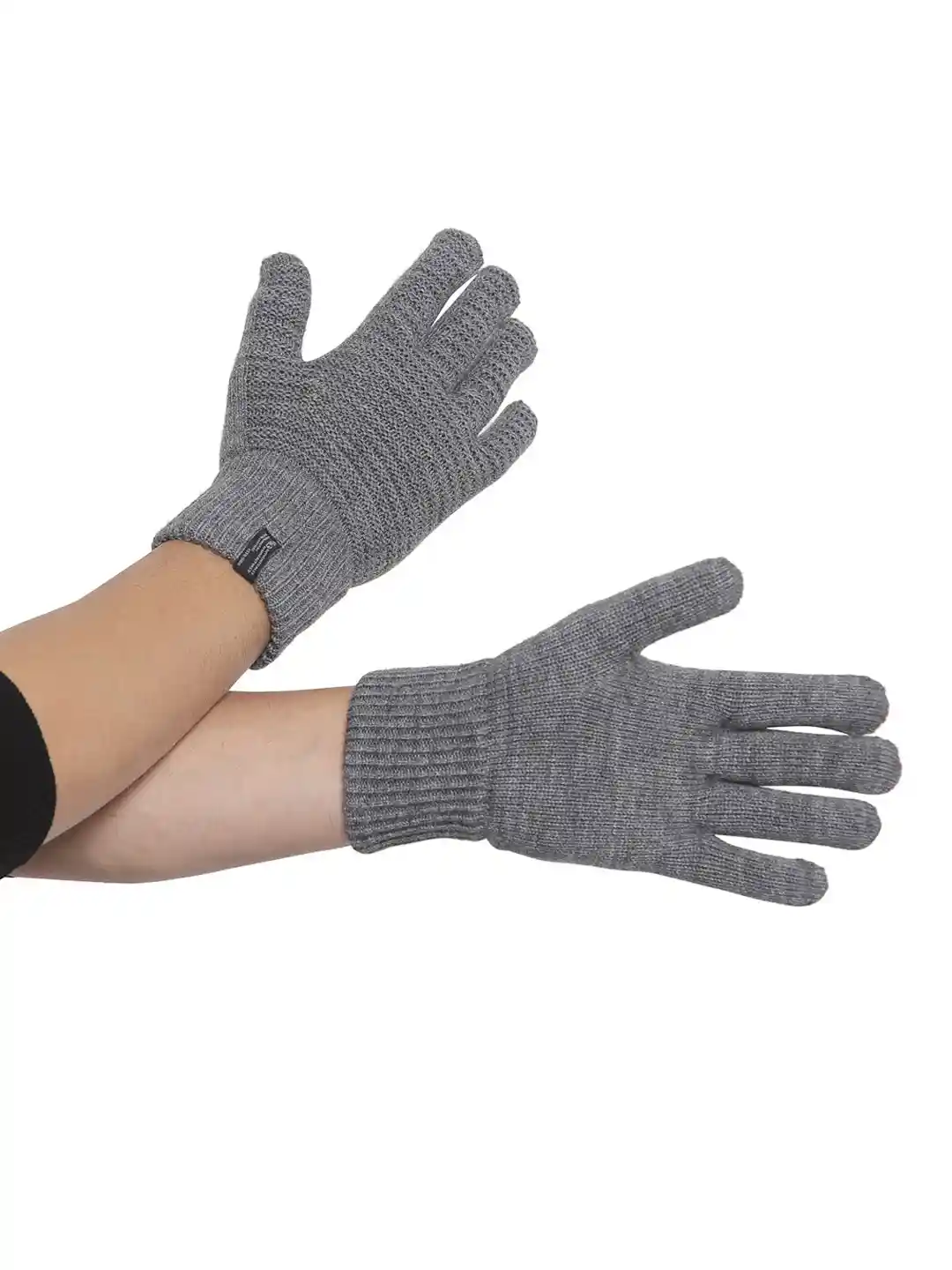 Buy 513 Men Grey Melange Solid Knitted Woolen Gloves
