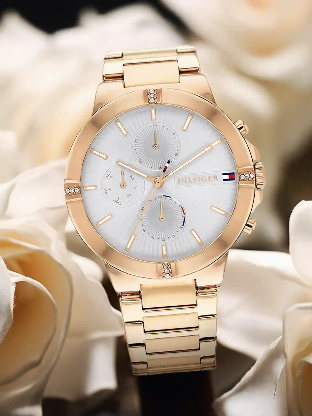 Buy Tommy Hilfiger Women Silver-Toned Dial Gold Toned Straps