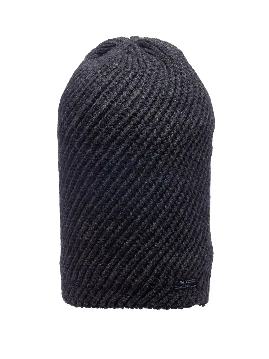 513 Men Charcoal Grey Self Design Beanie