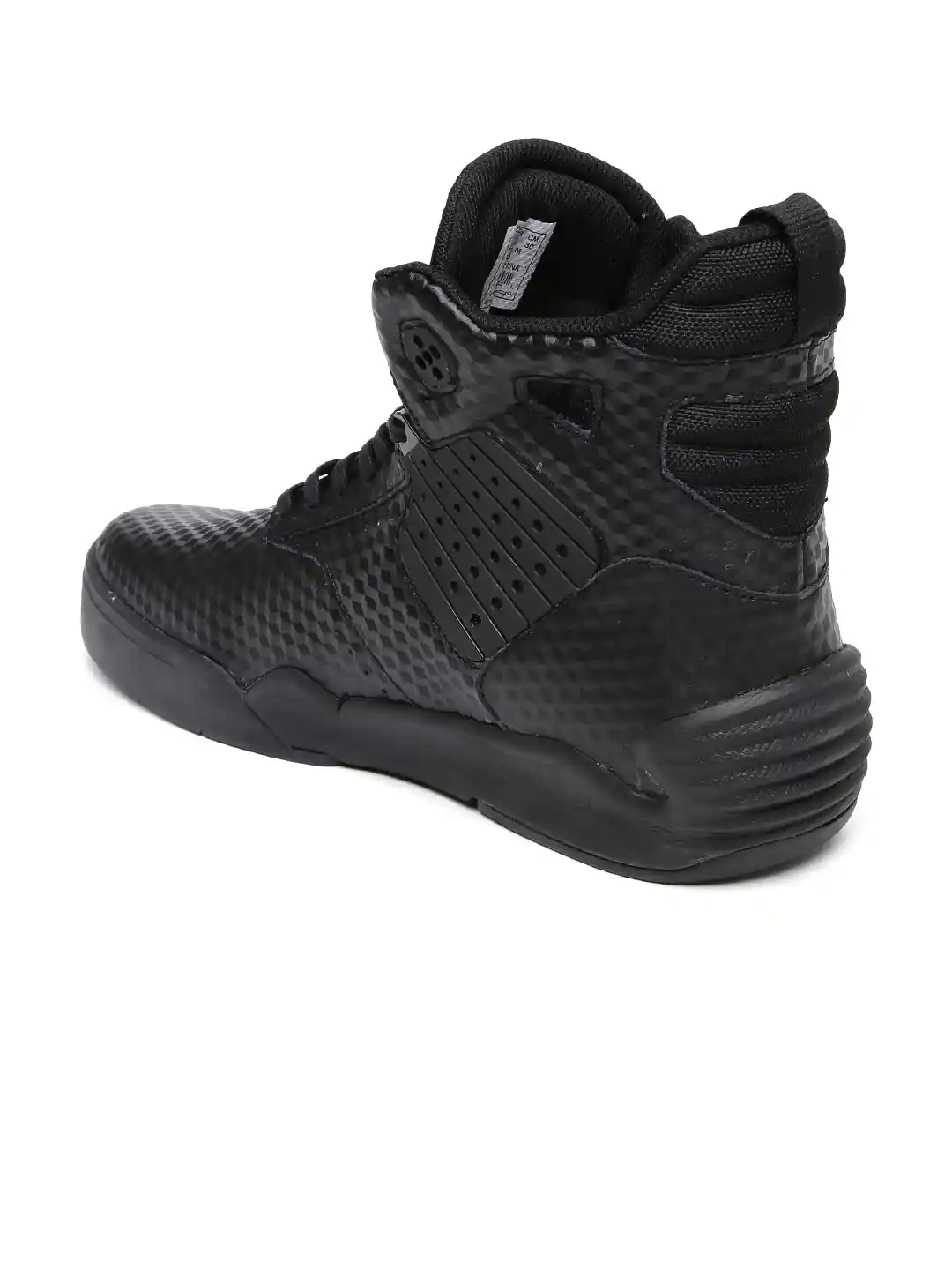 Supra Men Black Textured High-Tops SKYTOP IV Sneakers