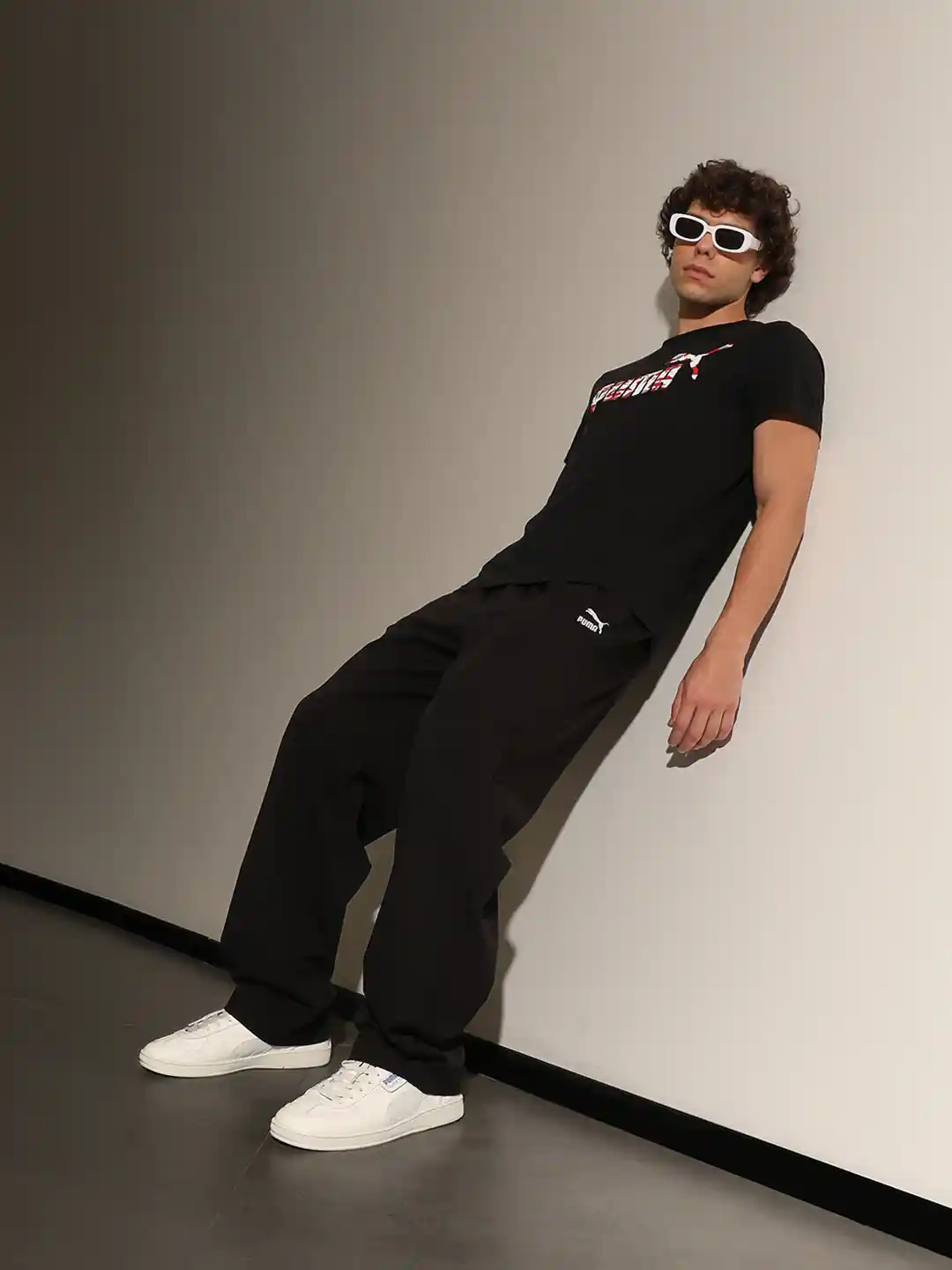 Buy Puma Men Black Red Brand Logo Printed Cotton Slim Fit T