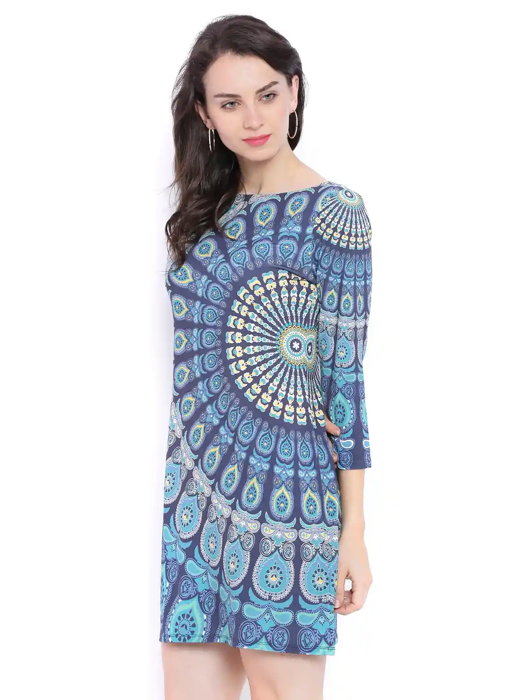 Buy Avirate Women Blue Printed Sheath Dress Dresses for Women