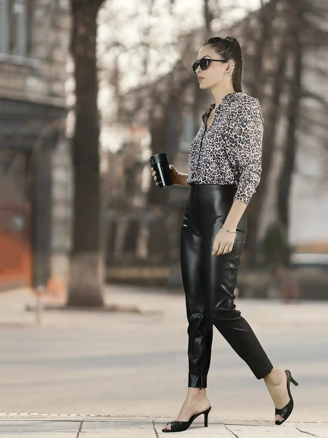 Buy MANGO Women Black Skinny Fit High-Rise Trousers Trousers for