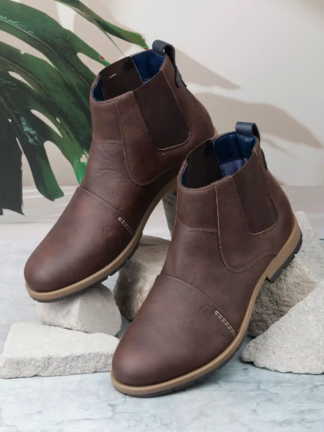 Buy ID Men Brown Solid Chelsea Boots Boots for Men 15722460 Myntra