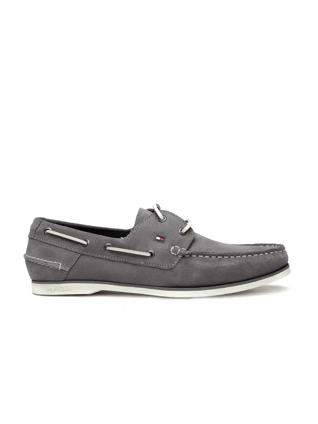 Buy Tommy Hilfiger Men Grey Suede Boat Shoes Casual Shoes for