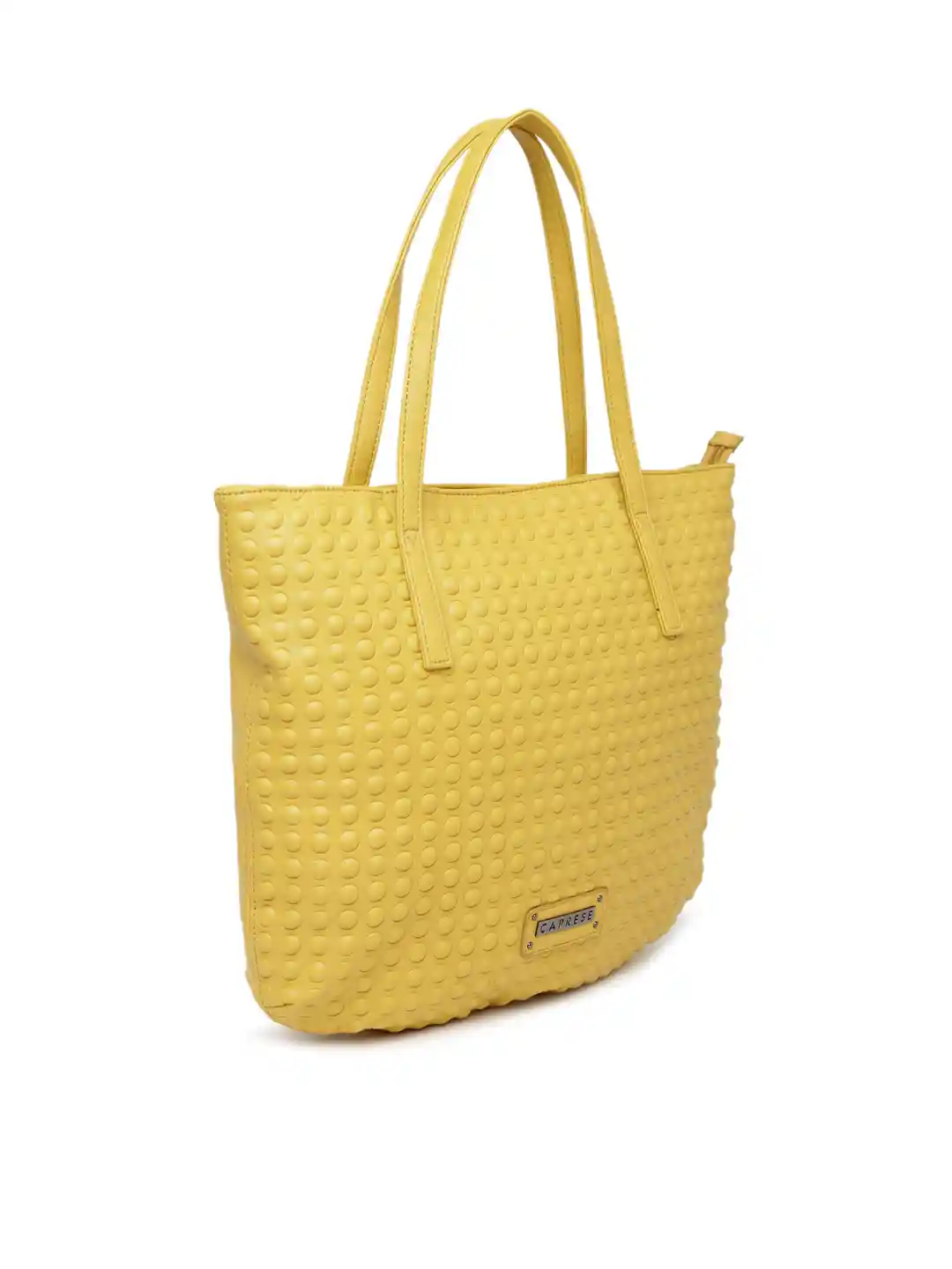 Buy Caprese Mustard Yellow Pixel Textured Shoulder Bag Handbags