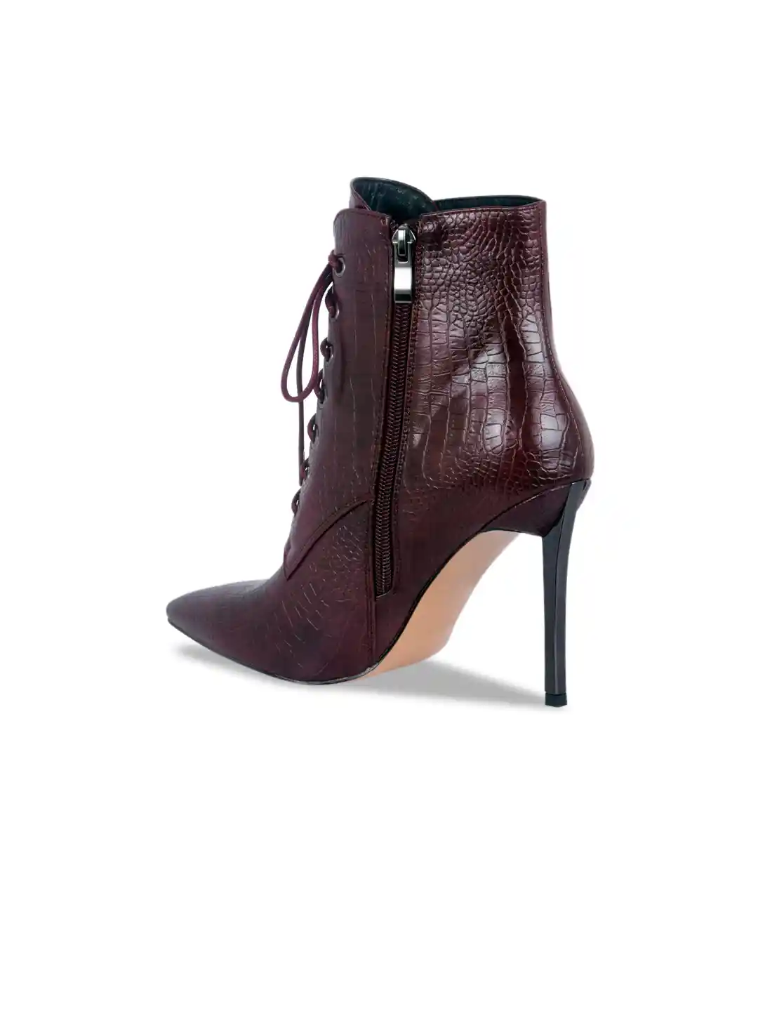 Buy London Rag Burgundy Textured Party Stiletto Heeled Boots