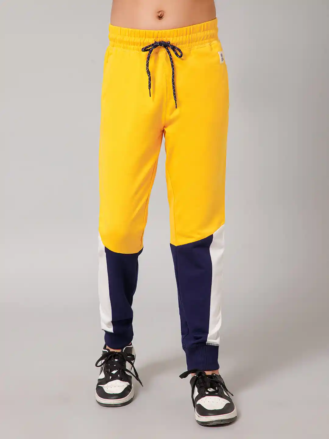Buy Alan Jones Boys Yellow Black Colourblocked Joggers Track