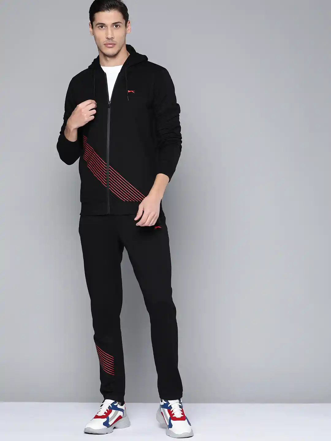 Buy Slazenger Men Black Solid Athleisure Track Suits Tracksuits