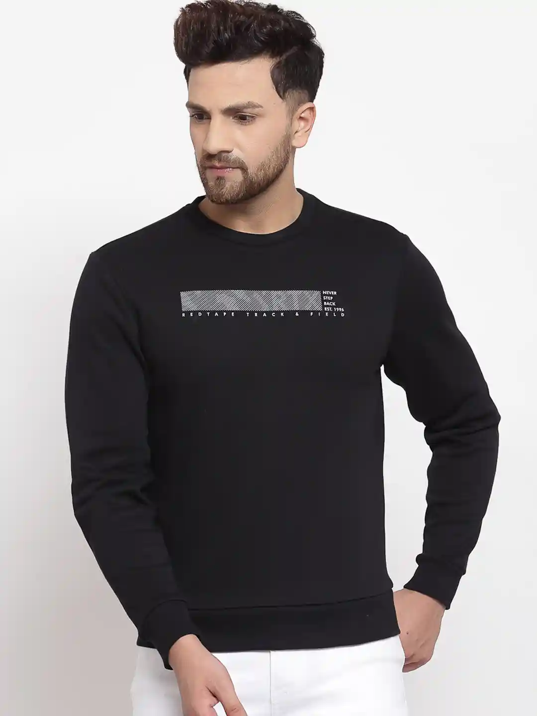 Buy Red Tape Men Black Graphic Printed Sweatshirt Sweatshirts