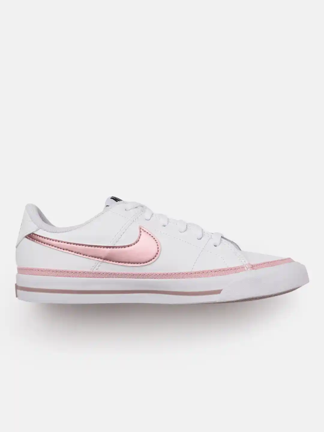 Buy Nike Boys White Pink COURT LEGACY Leather Sneakers Casual