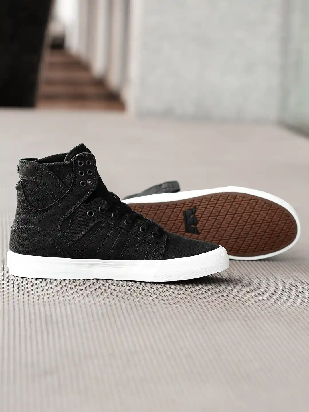 Buy Supra Women Black Solid SKYTOP D High-Top Skate Shoes Casual