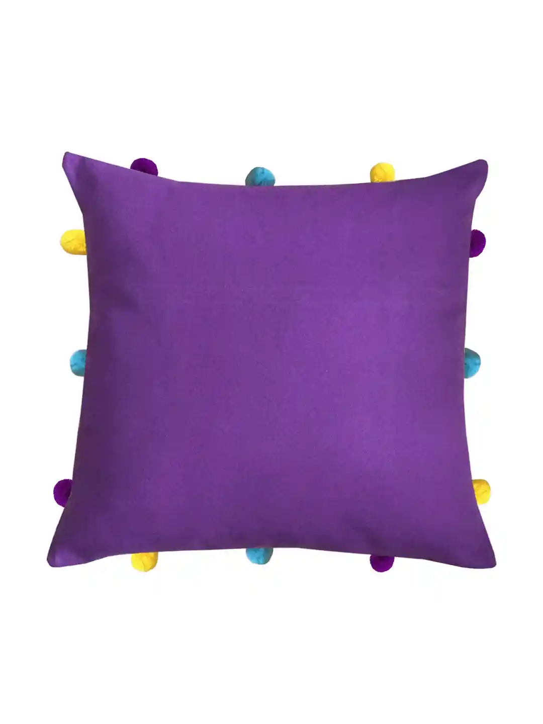 Buy Lushomes Pom Poms Cotton Breathable Square Cushion Cover 12