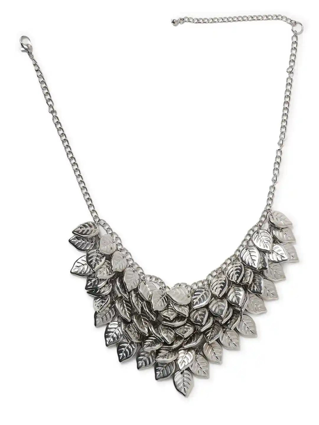 Buy FOREVER 21 Silver-Toned Leaf Necklace Necklace and Chains