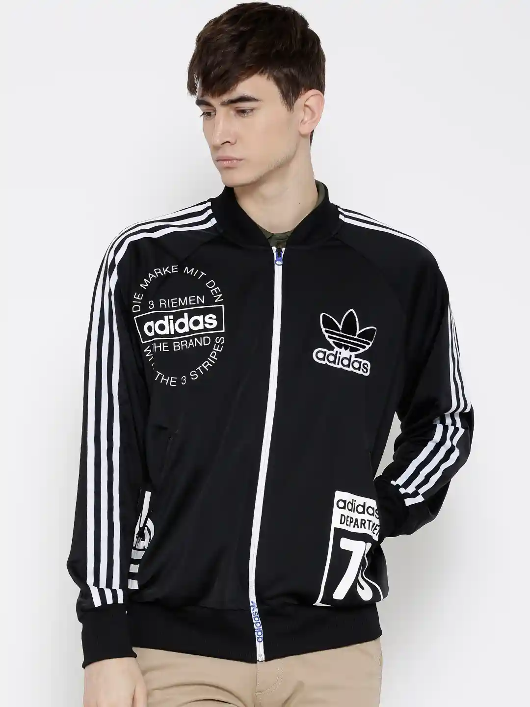 Buy ADIDAS Originals Black Logo Print Track Jacket Jackets for