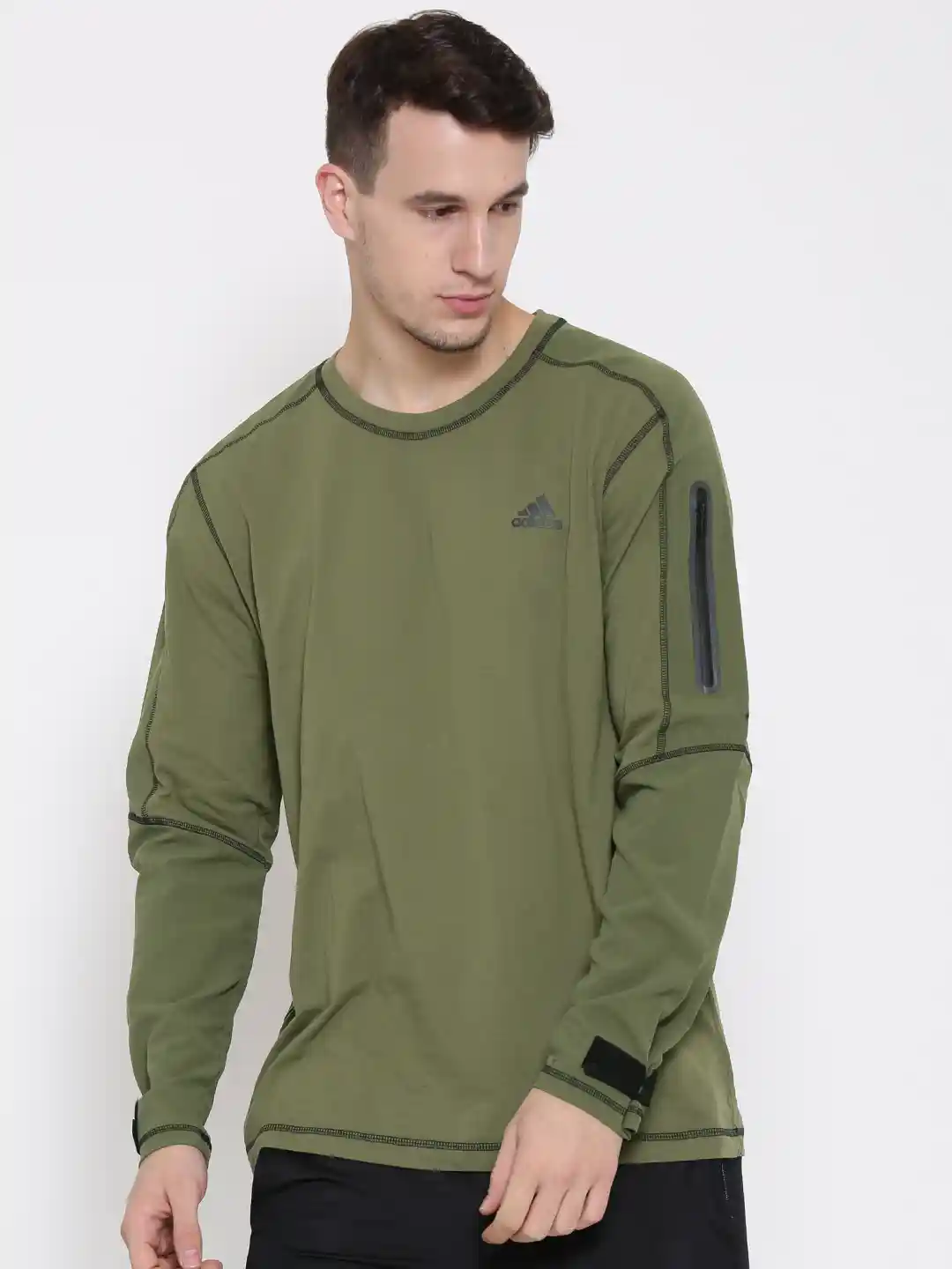 Adidas Men Olive Green Adidas Sweater ADIDAS Men Olive Green