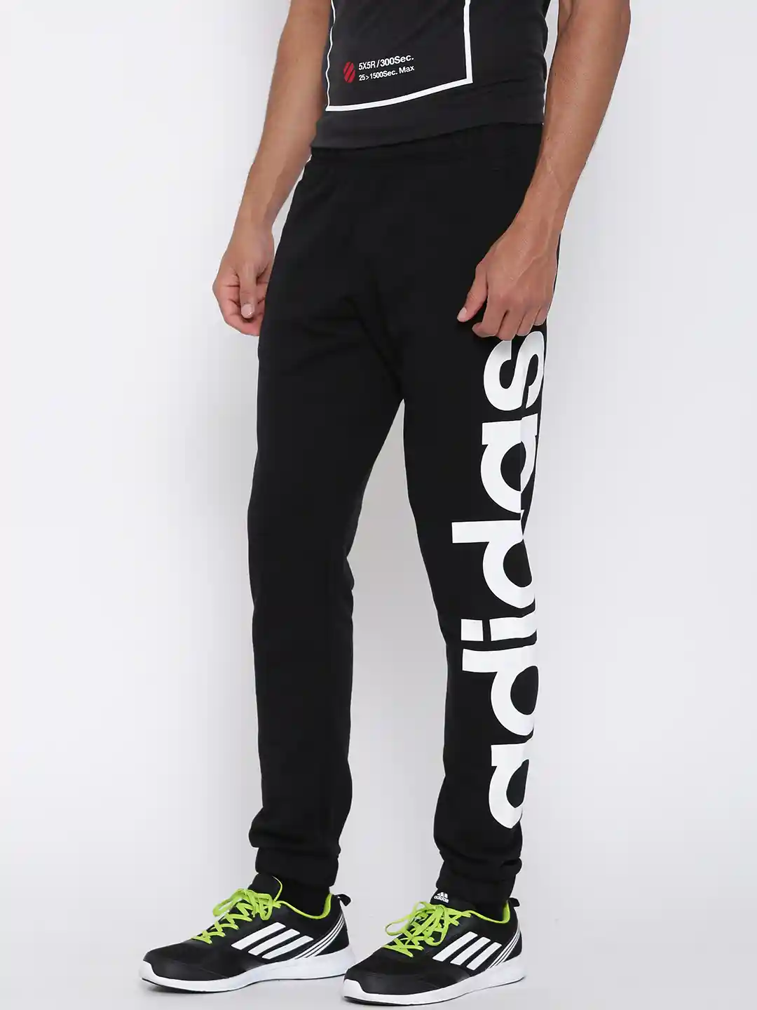 Buy ADIDAS Black ESS LIN Tap FT Printed Track Pants Track Pants