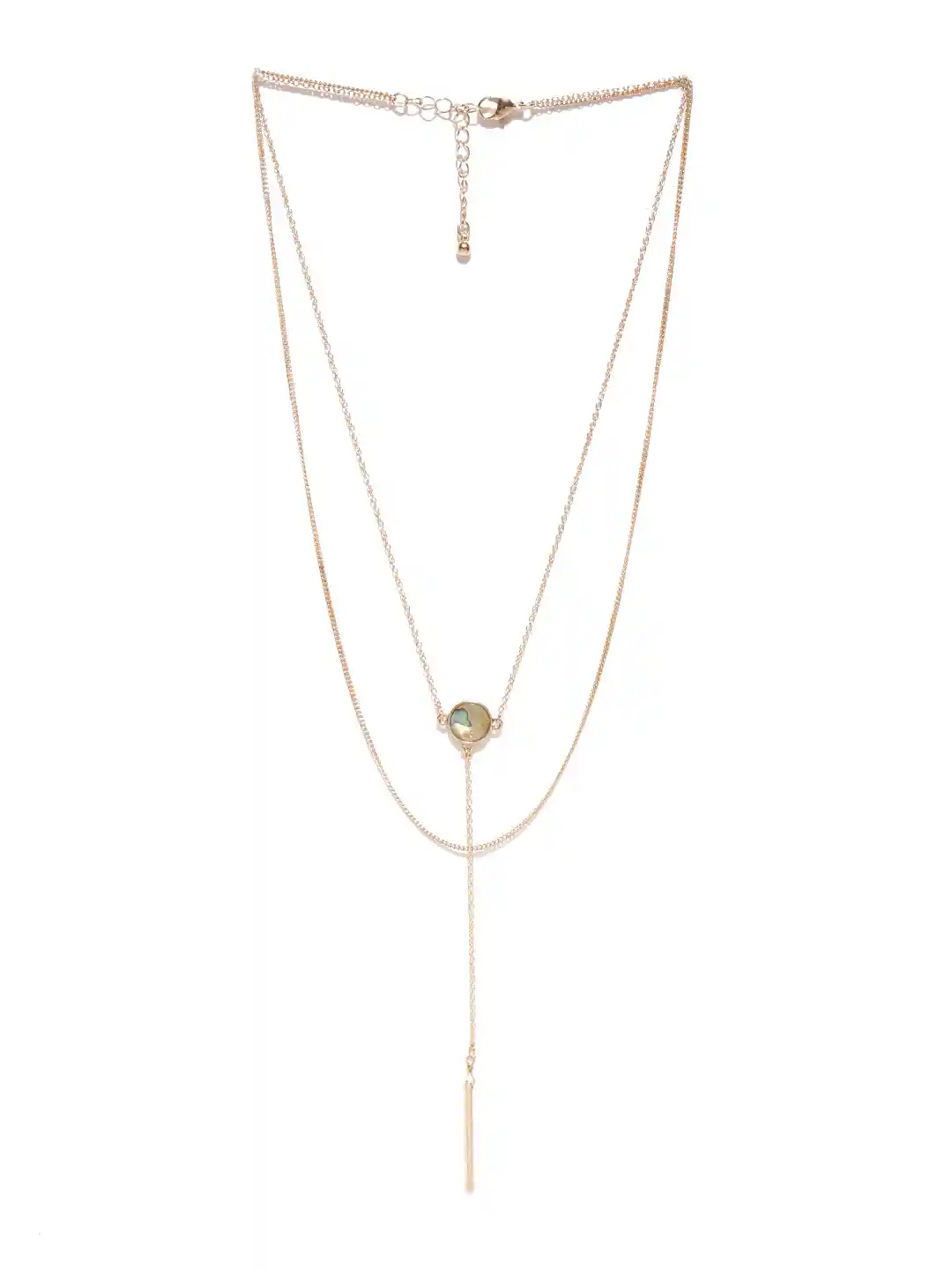 Buy FOREVER 21 Gold-Toned Stone-Studded Lariat Necklace Necklace