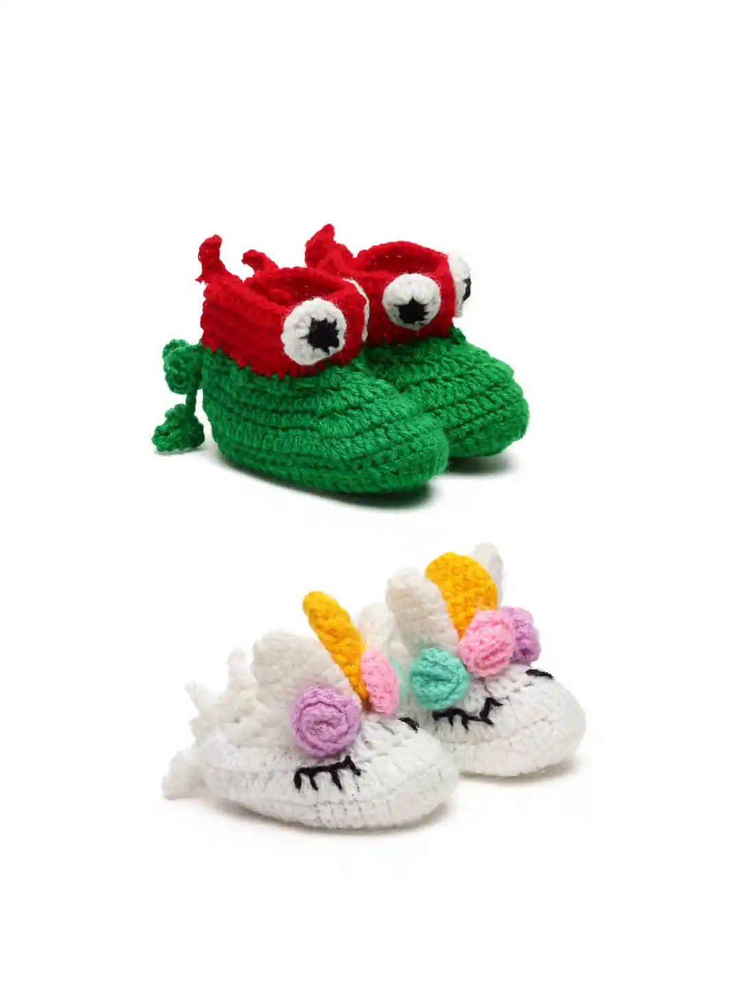 Buy CHUTPUT Unisex Kids Set Of Hand Knitted Crochet Booties