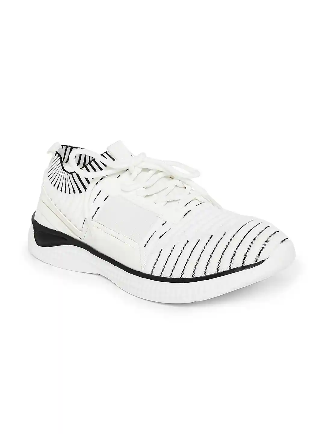 Buy Ajile by Pantaloons Men White Striped Walking Shoes Sports