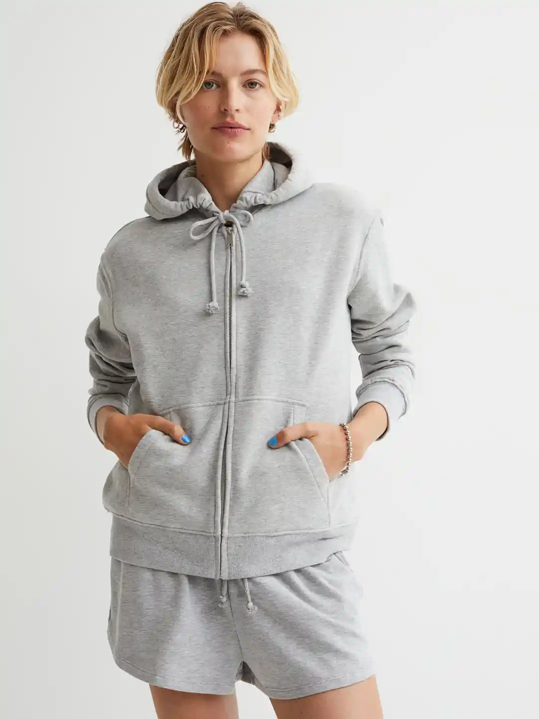 Buy H&M Women Grey Zip-through hoodie Sweatshirts for Women