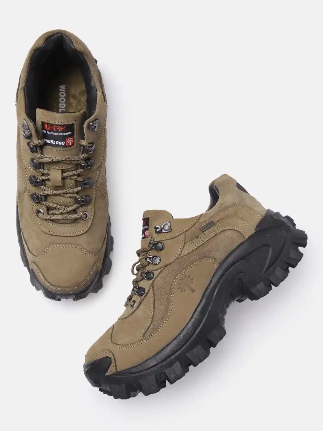 Buy Woodland Men Khaki Brown Leather Sneakers Casual Shoes for