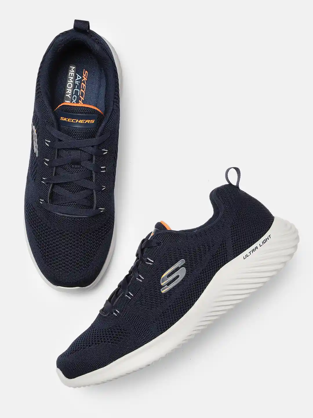 ◯ noal.0563 Buy Skechers Men Navy Blue BOUNDER-RINSTET Ultra-Light Woven