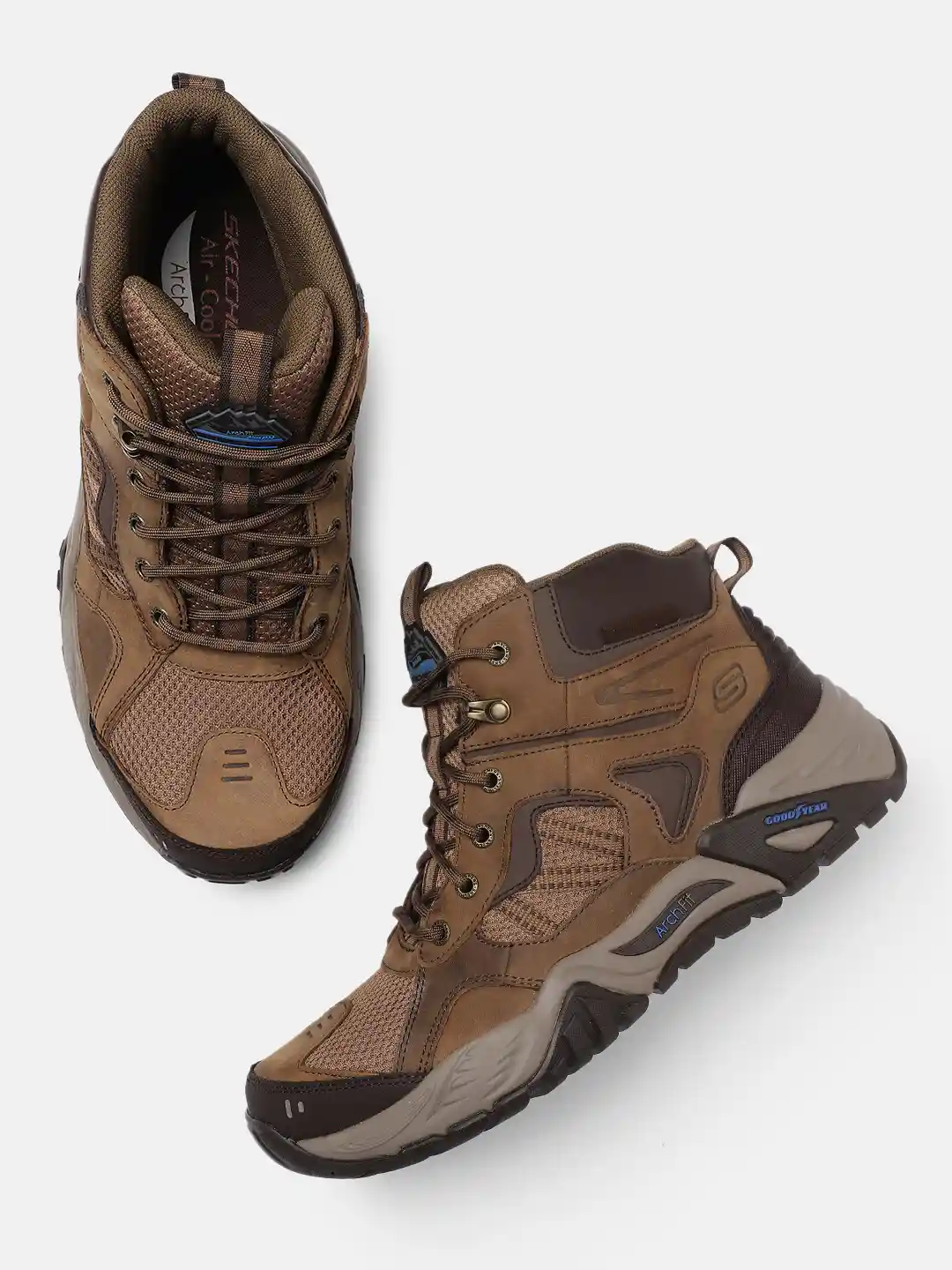 Buy Skechers Men Brown ARCH FIT RECON PERCIVAL Mid-Top Flat