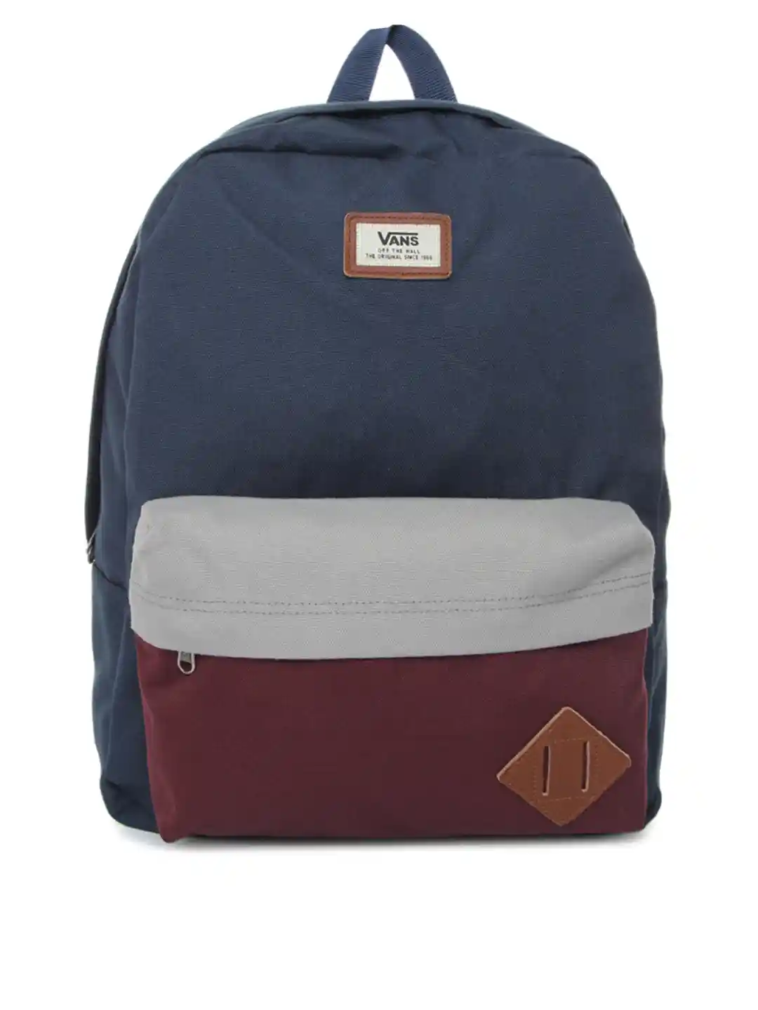 Buy Vans Men Navy Burgundy Old Skool Ii Colourblocked Backpack