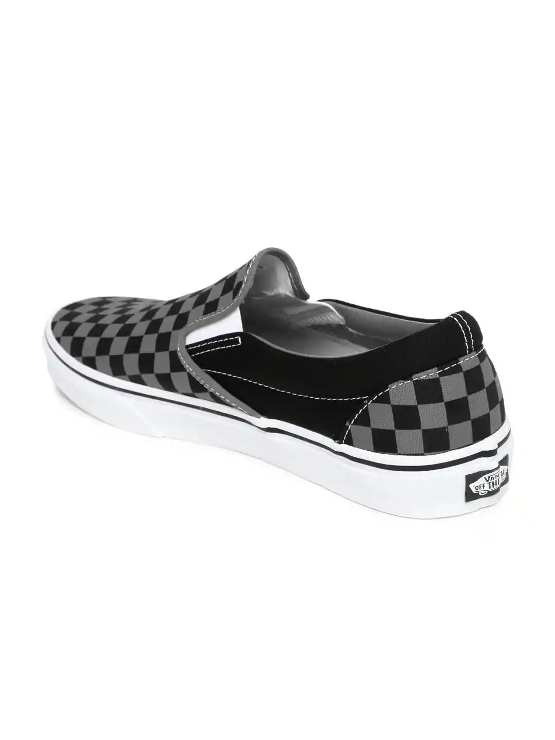Buy Vans Unisex Black Grey Classic Checked Slip-On Sneakers