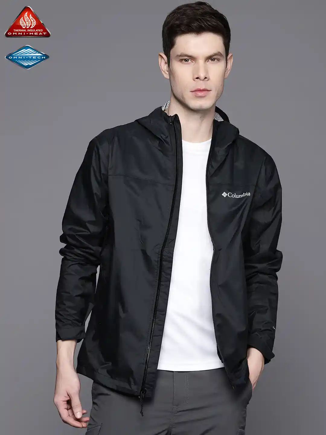 Buy Columbia Men Black EvaPOURation Rain Jacket Rain Jacket for