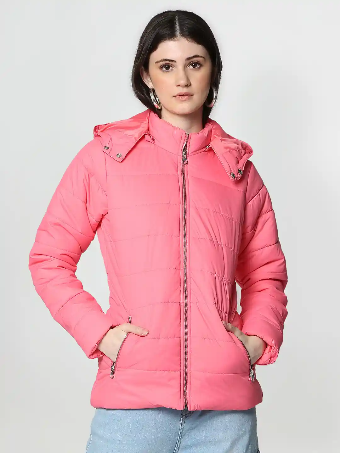 Flying Machine Women Pink Puffer Jacket