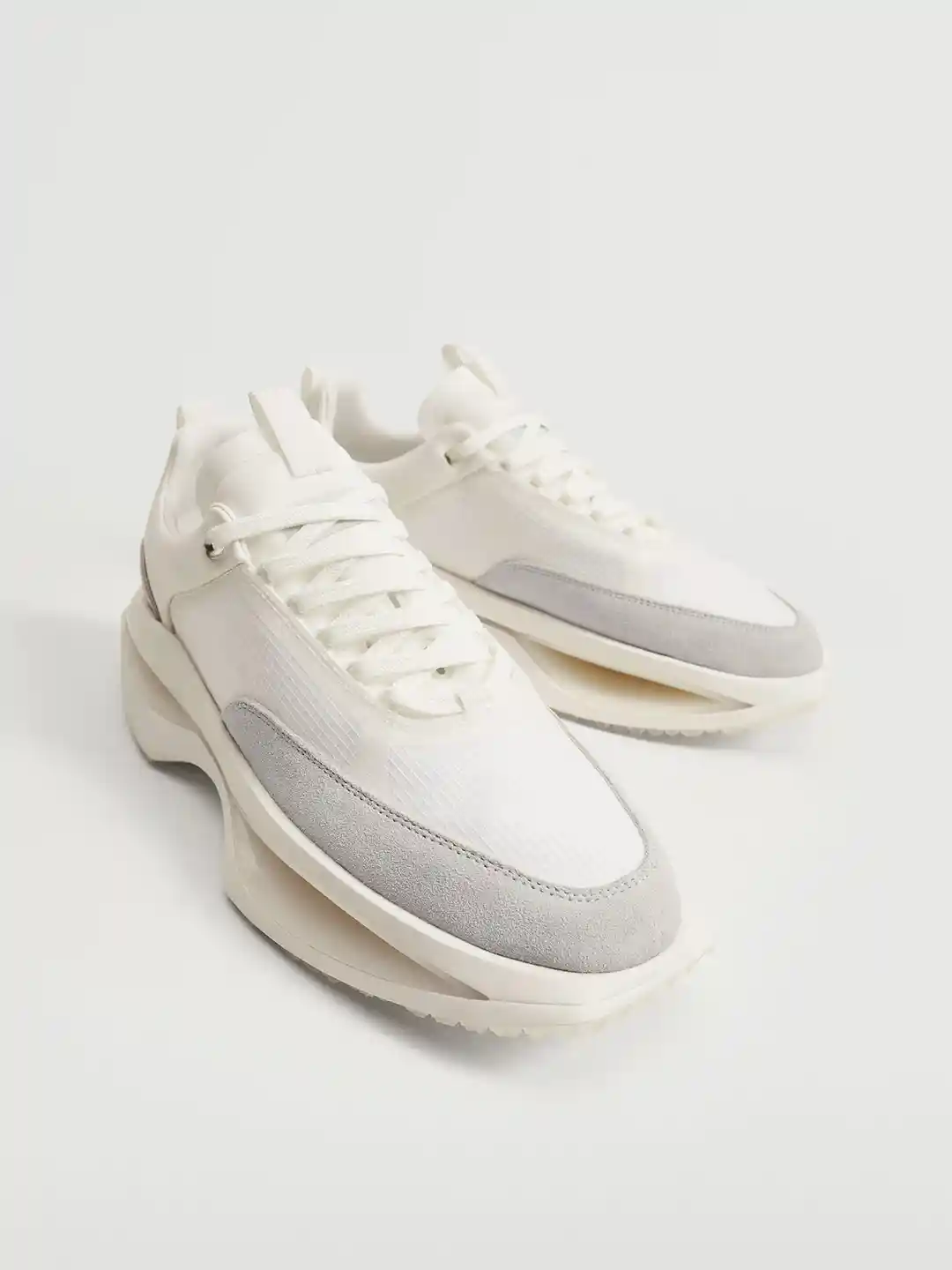 Buy MANGO MAN Men White Self Checked Chunky Sneakers Casual