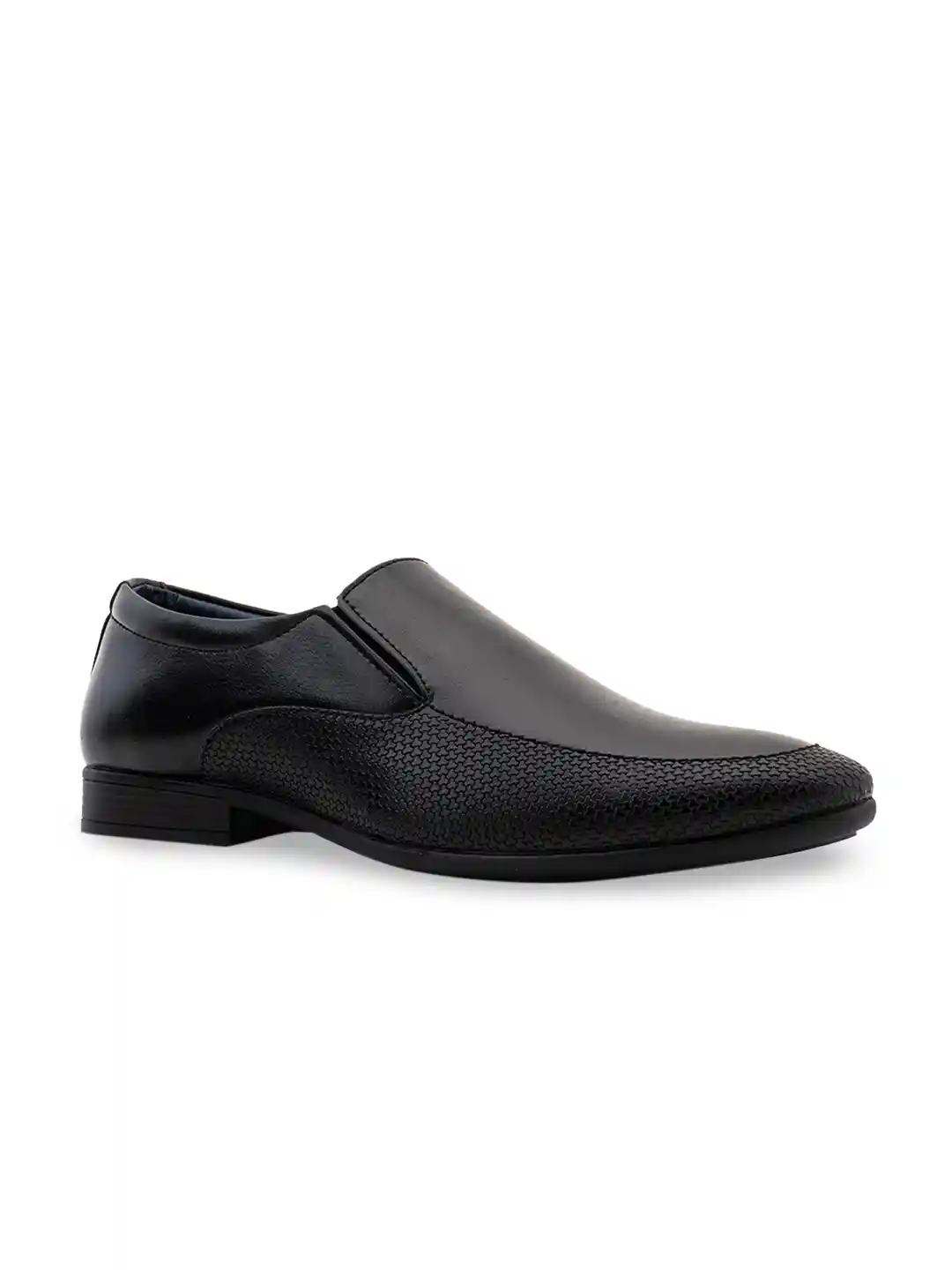 Buy Khadims Men Black Textured Formal Slip-Ons Formal Shoes for
