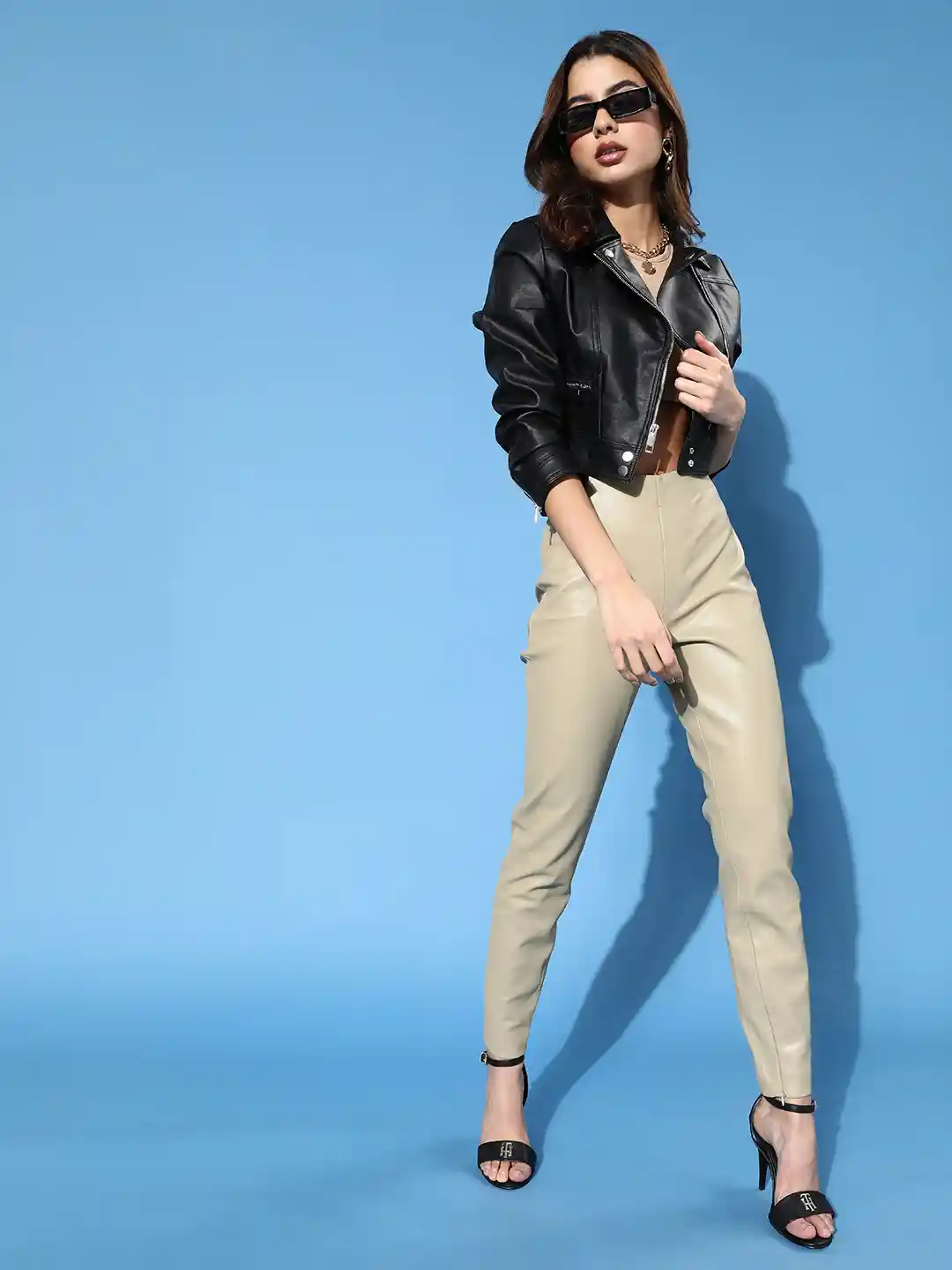 led.tokyo HIGH NECK SHORT LEATHER COAT HIGH NECK SHORT