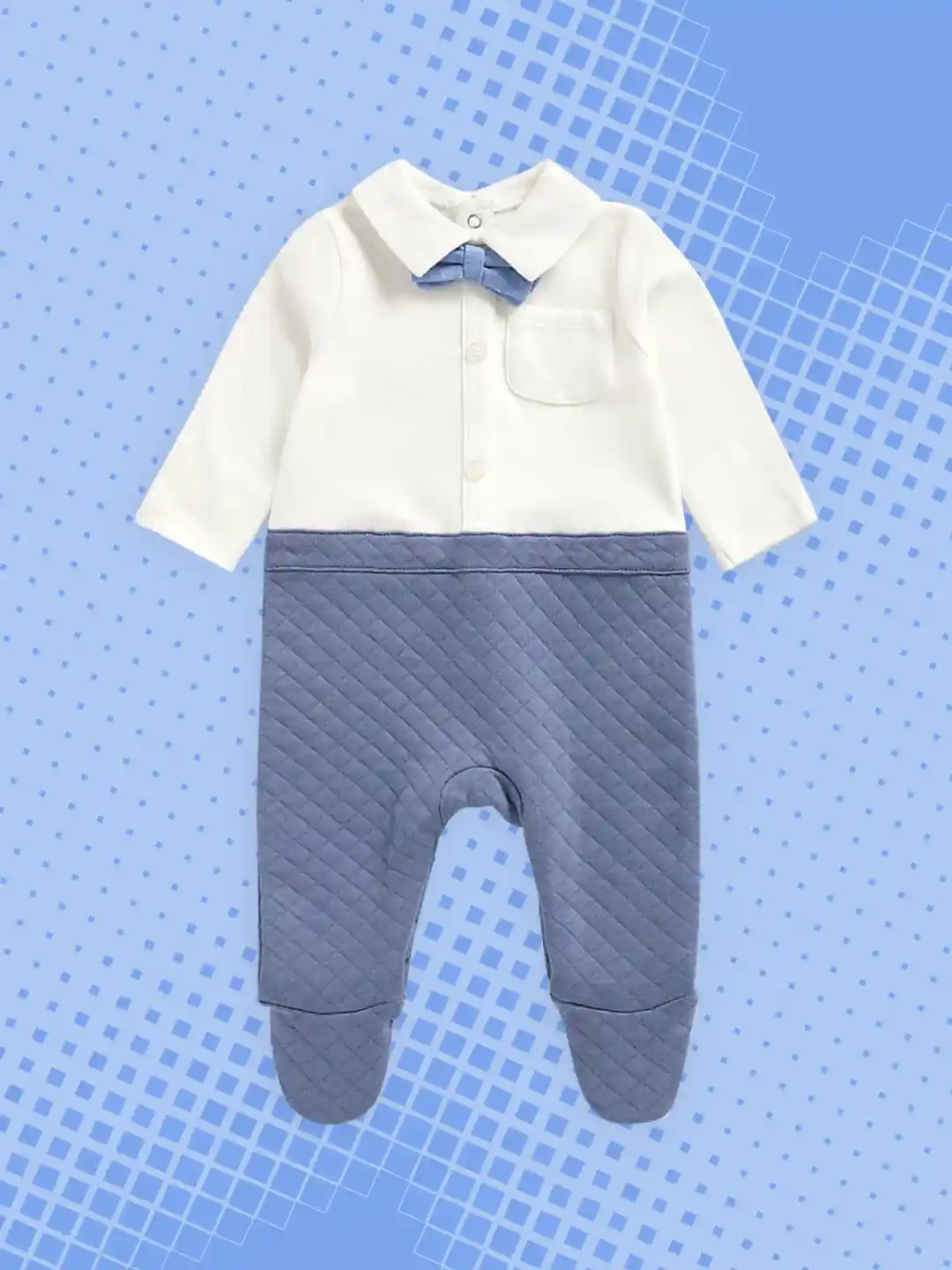 Buy mothercare Infant Boy Blue White Colourblocked Pure Cotton