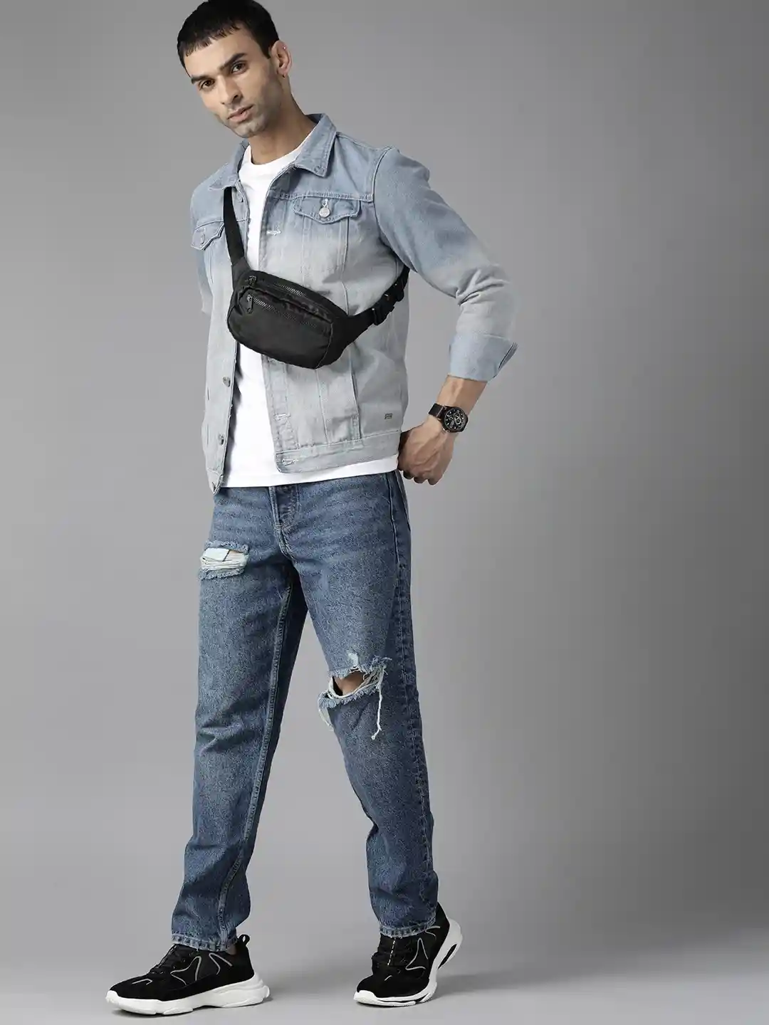 Buy The Roadster Lifestyle Co Men Blue Pure Cotton Washed Denim