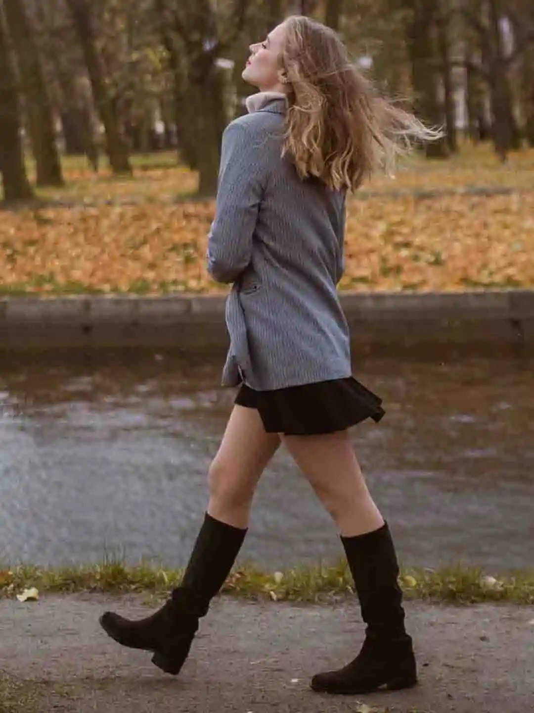 Buy SaintG Women Black Stretch Suede Leather Knee High Boots