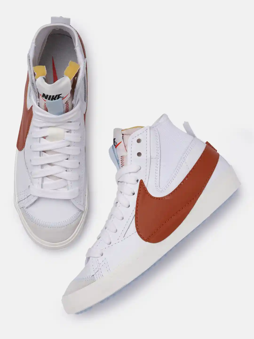 Buy Nike Men White Rust Blazer Mid '77 Jumbo Leather Mid-Top